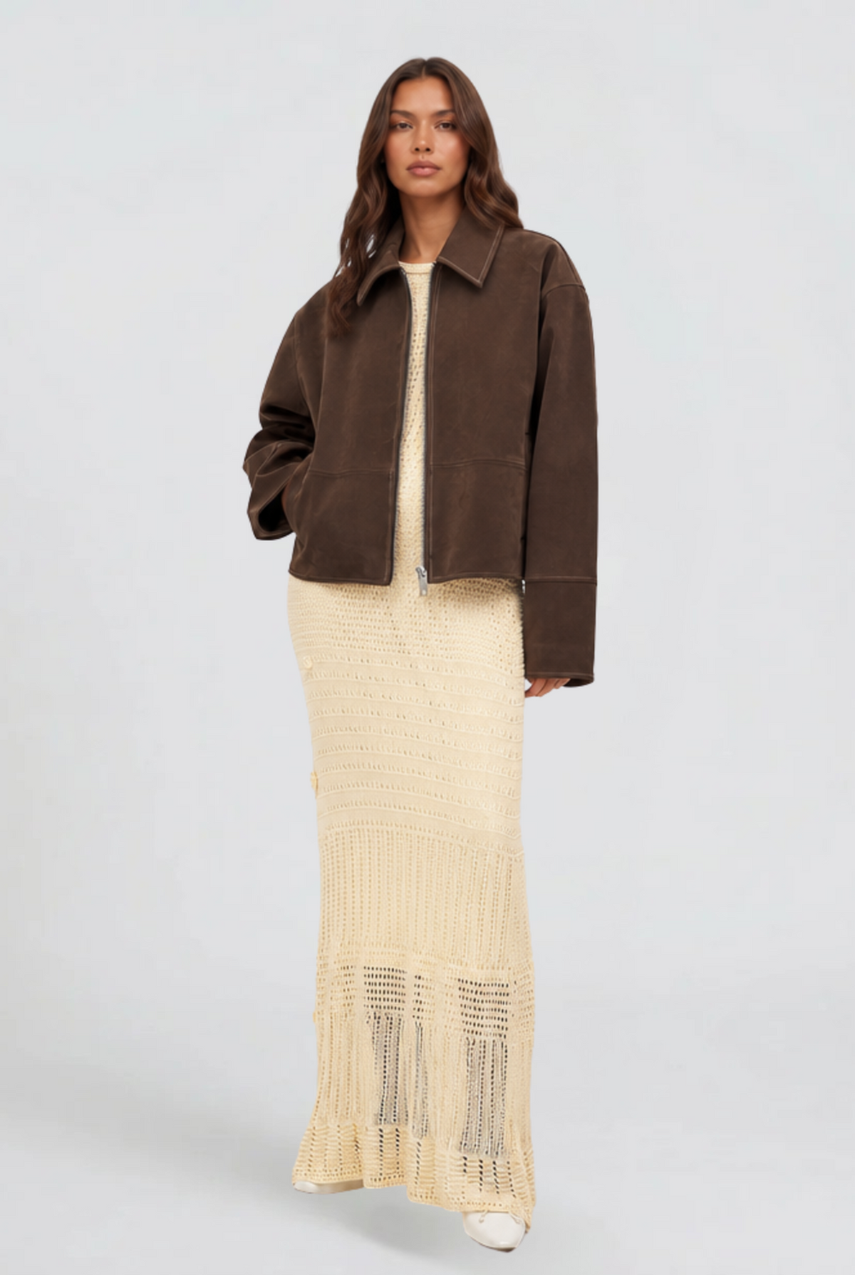 Cropped Suede Jacket