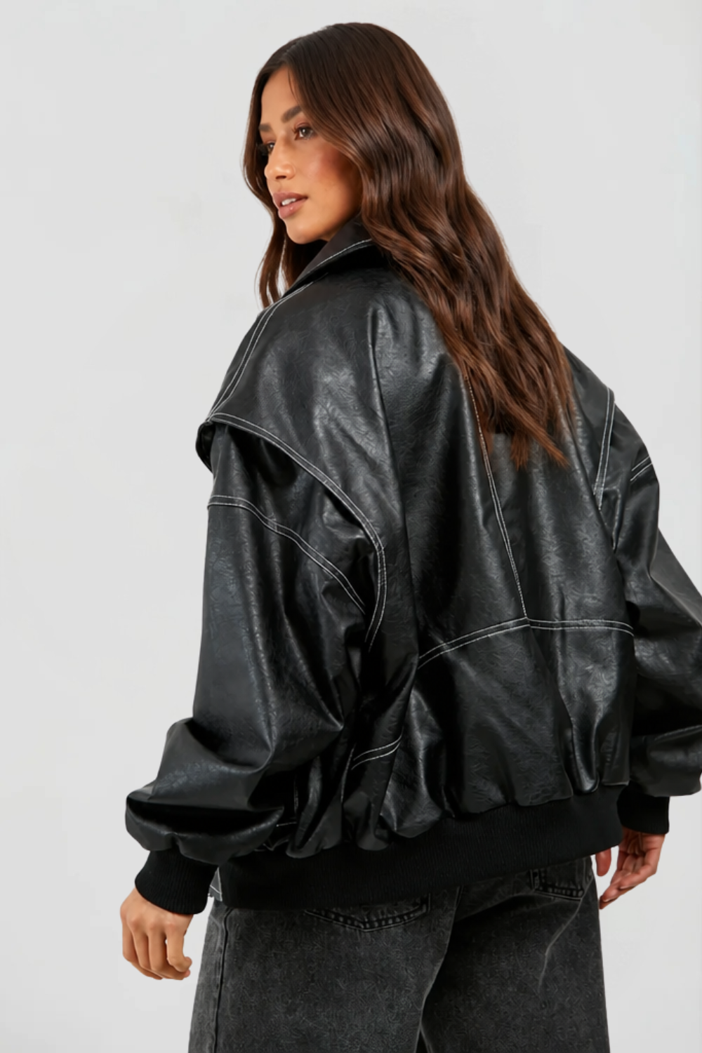 Oversized Leather Jacket