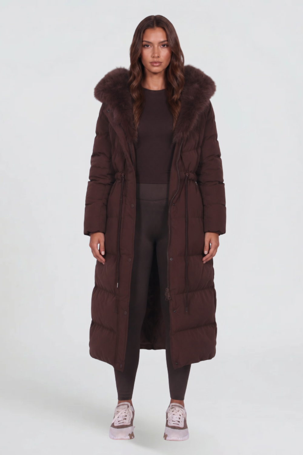 Longline Fur Hooded Coat