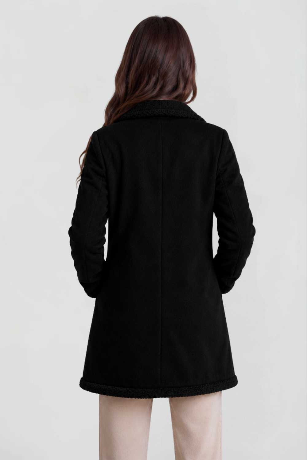 Longline Suede Shearling Coat