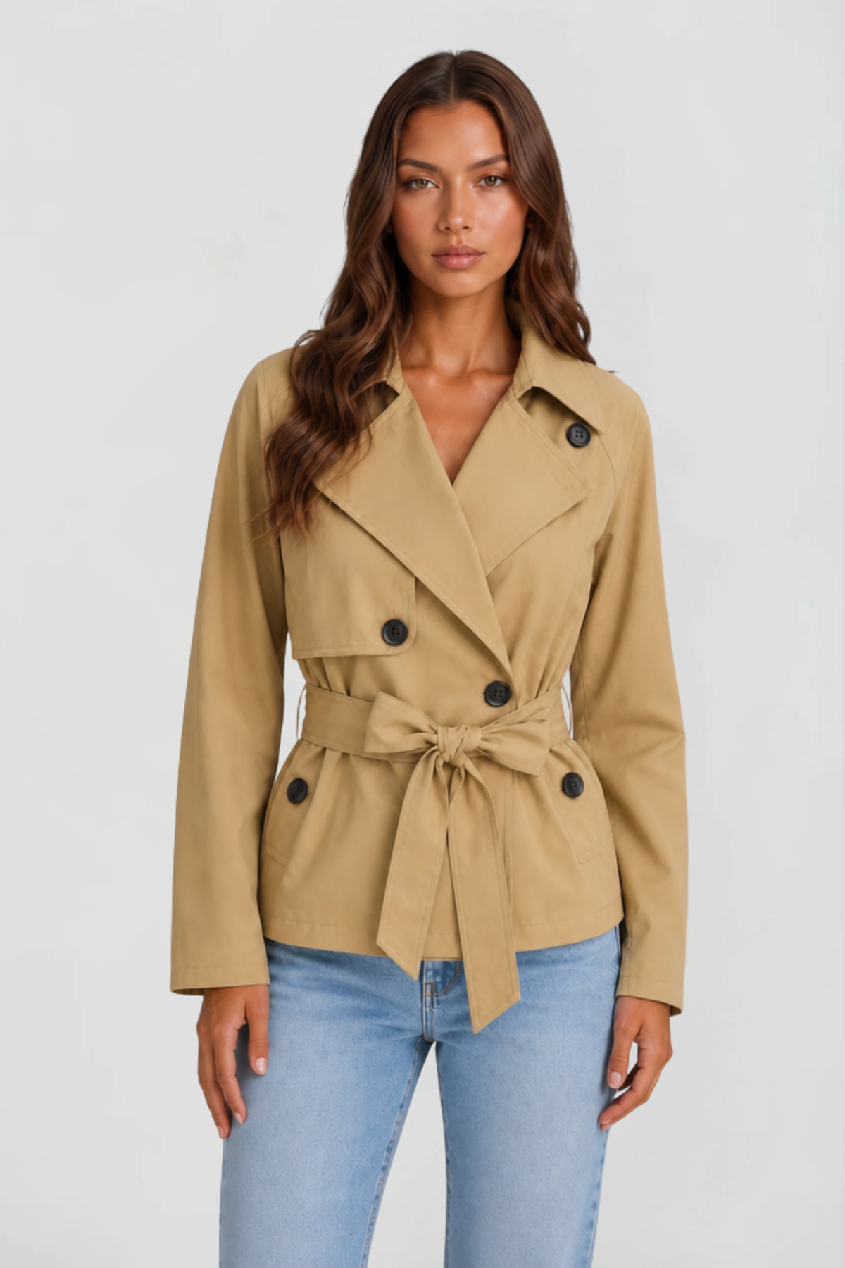 Cropped Belted Short Jacket