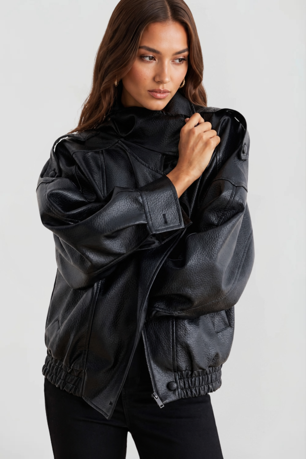 Oversized Leather Jacket