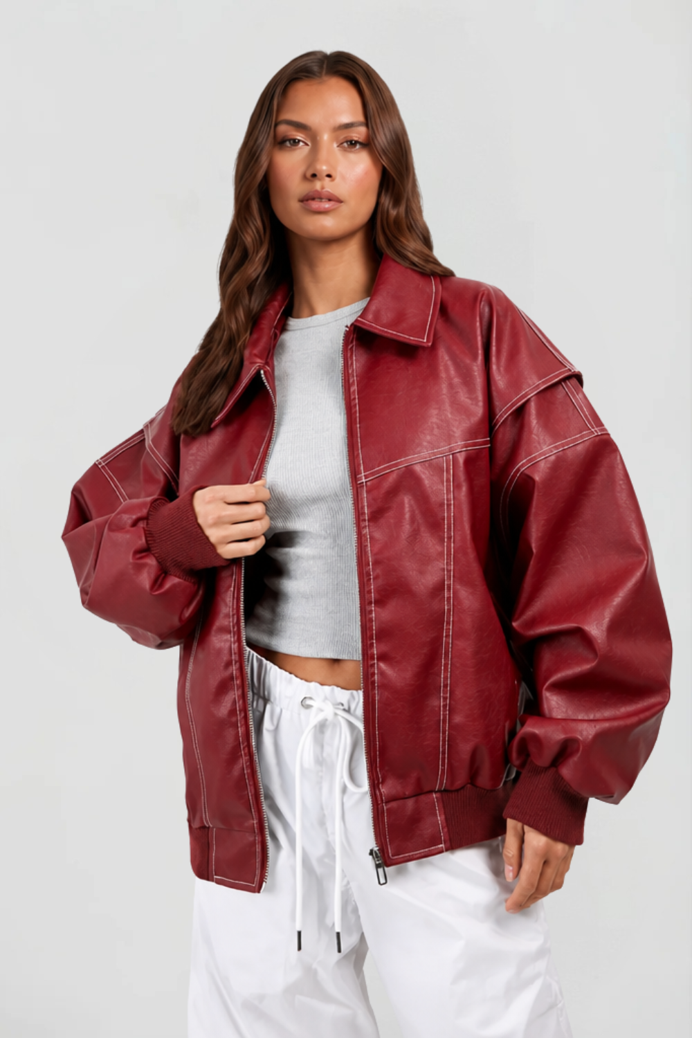 Oversized Leather Jacket
