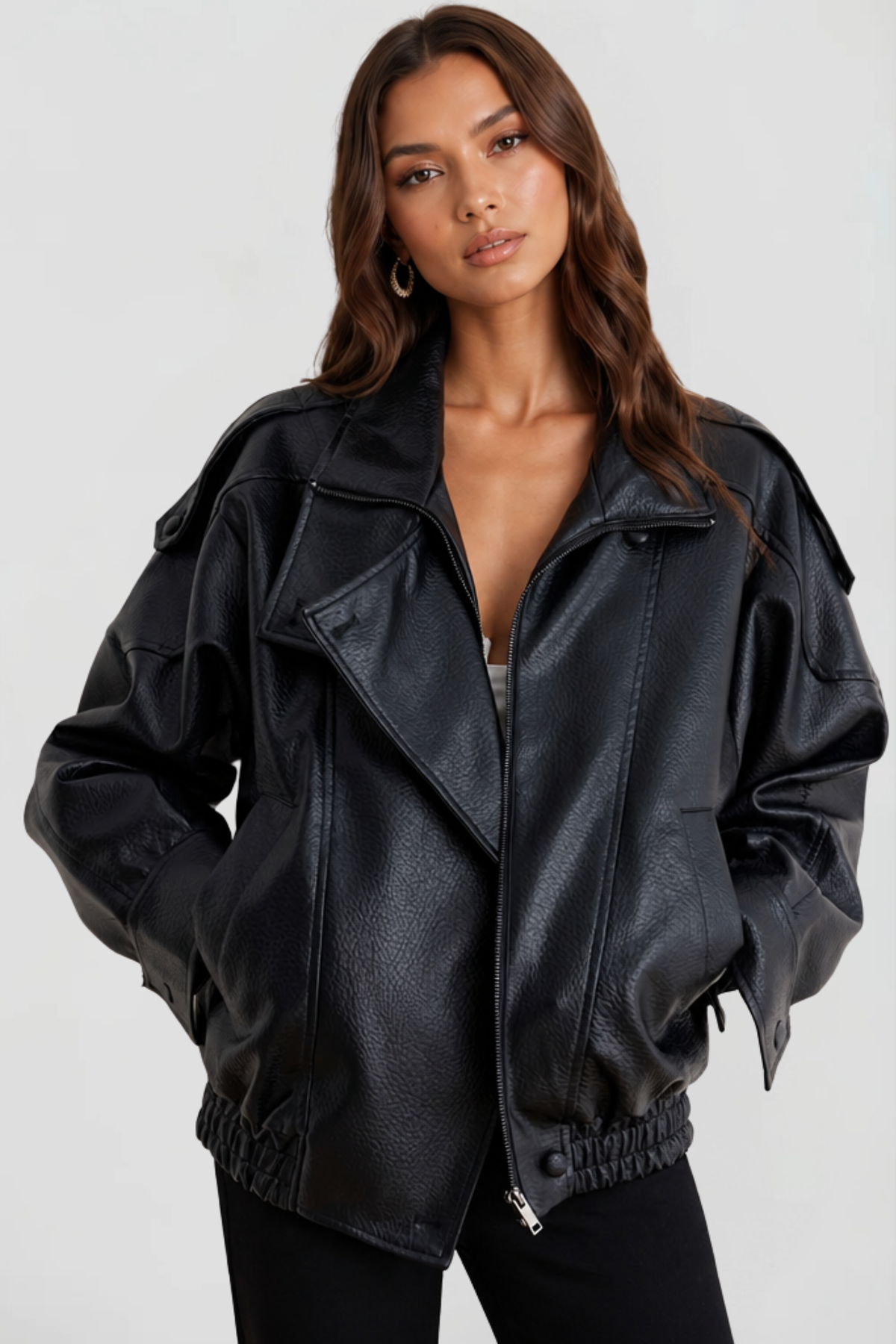 Oversized Leather Jacket