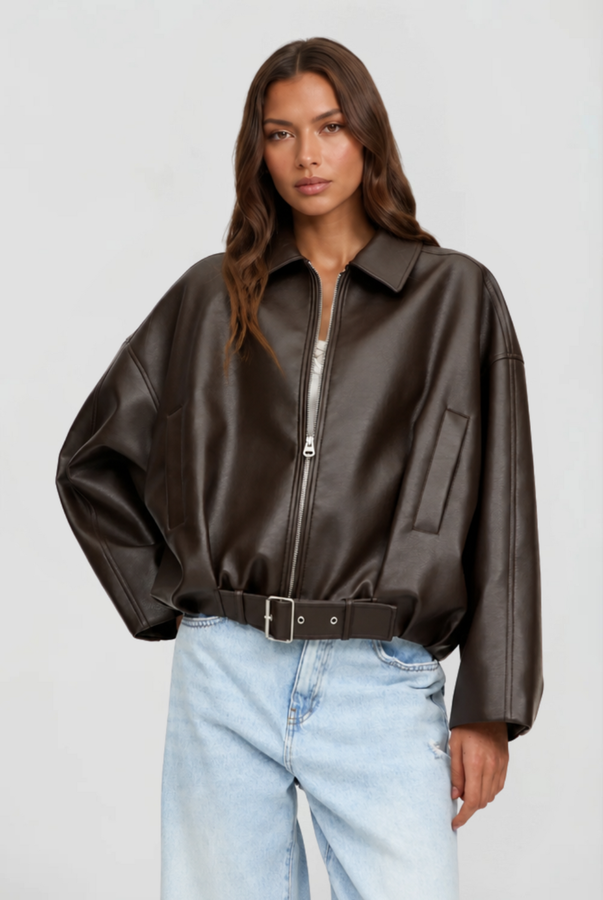 Oversized Leather Jacket