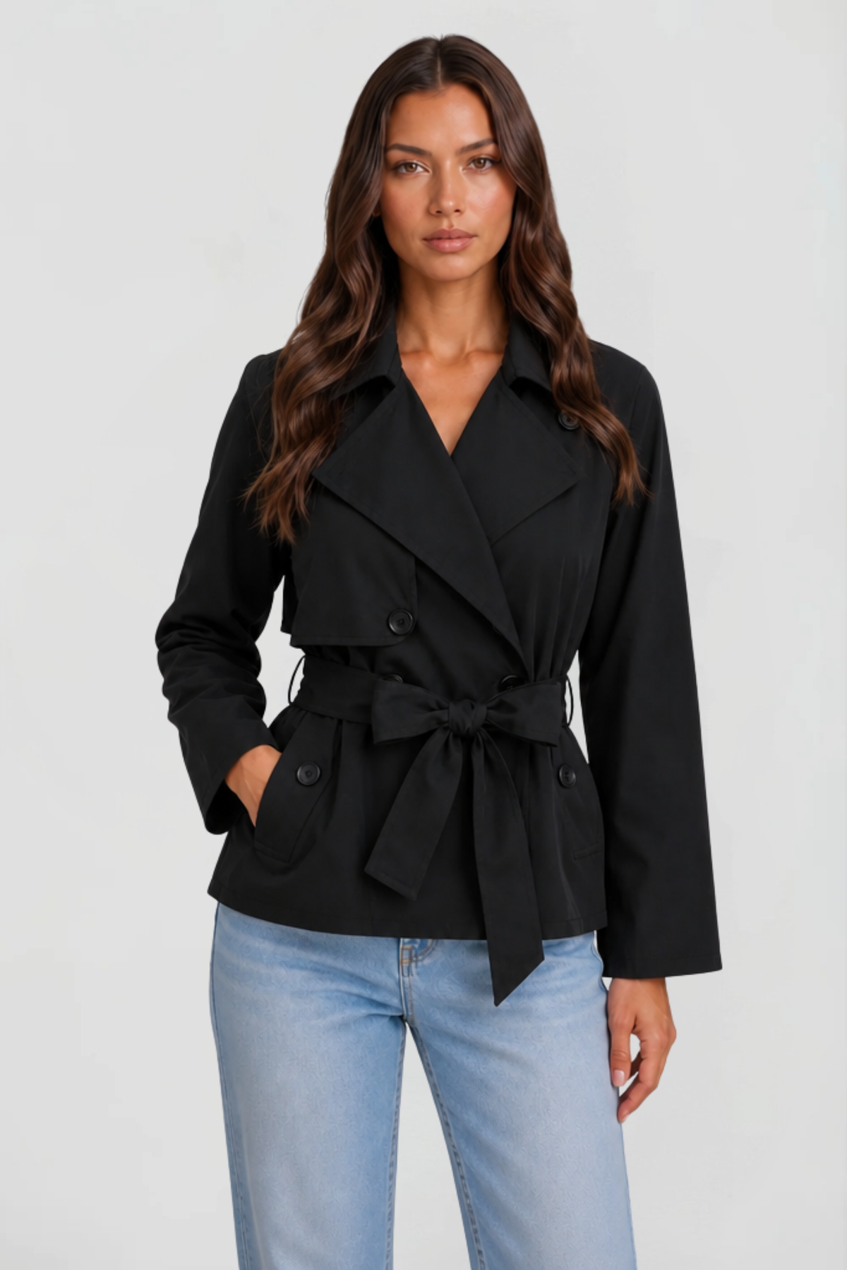 Cropped Belted Short Jacket