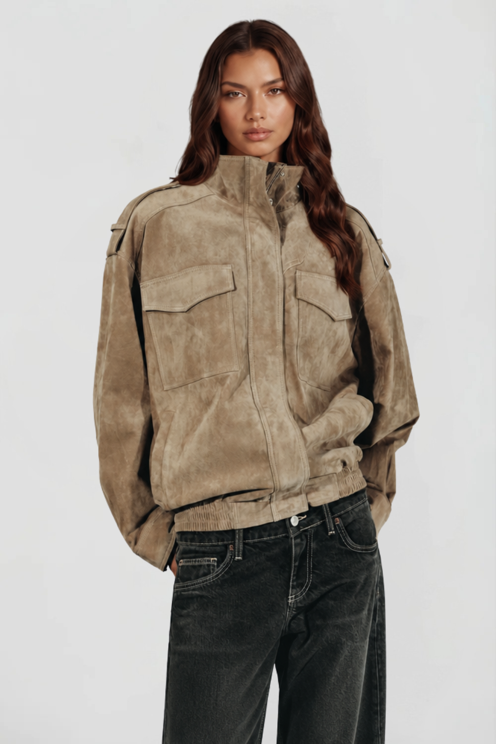 Oversized Suede Jacket