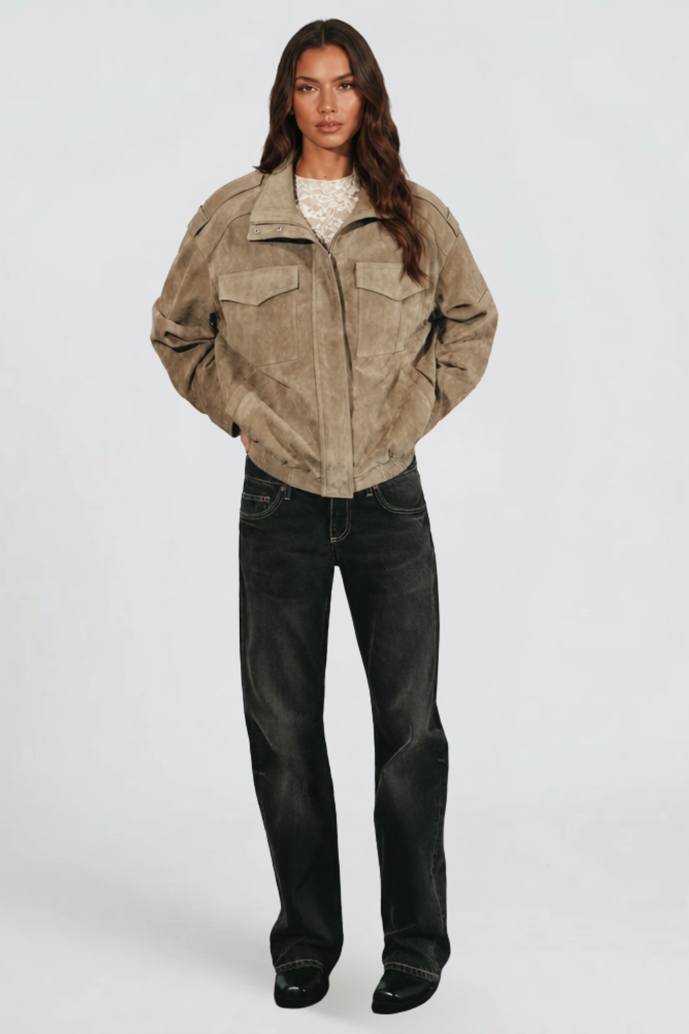 Oversized Suede Jacket