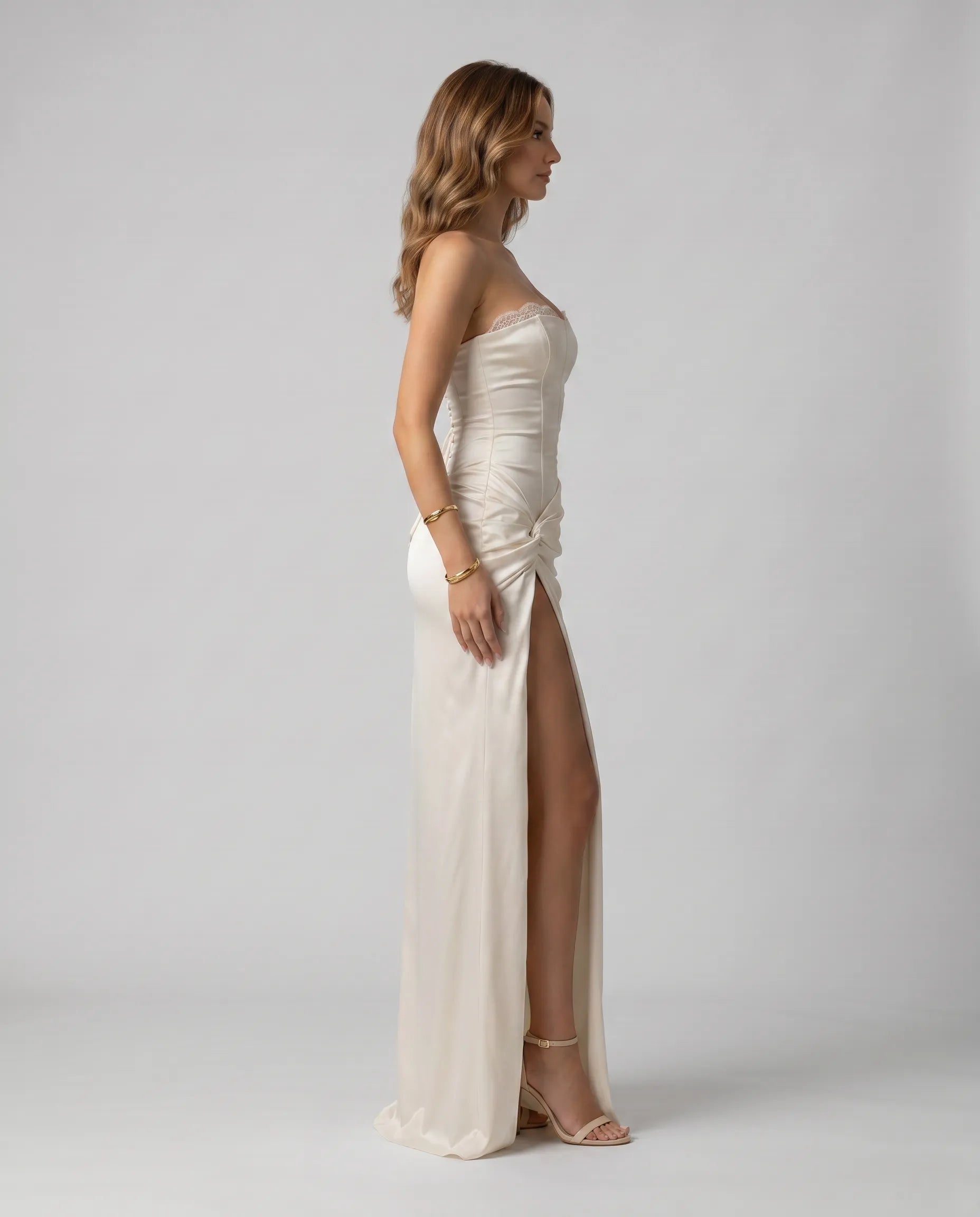 Aurelia Corset Slit Gown