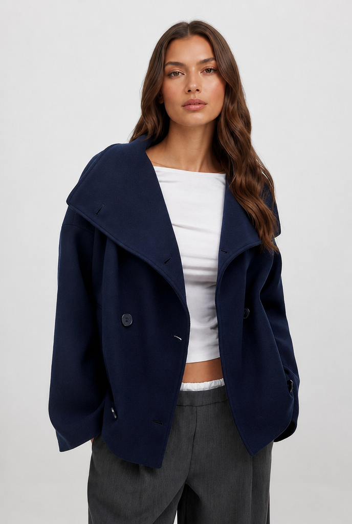 Oversized Cropped Wool Jacket