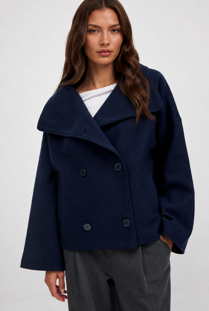 Oversized Cropped Wool Jacket