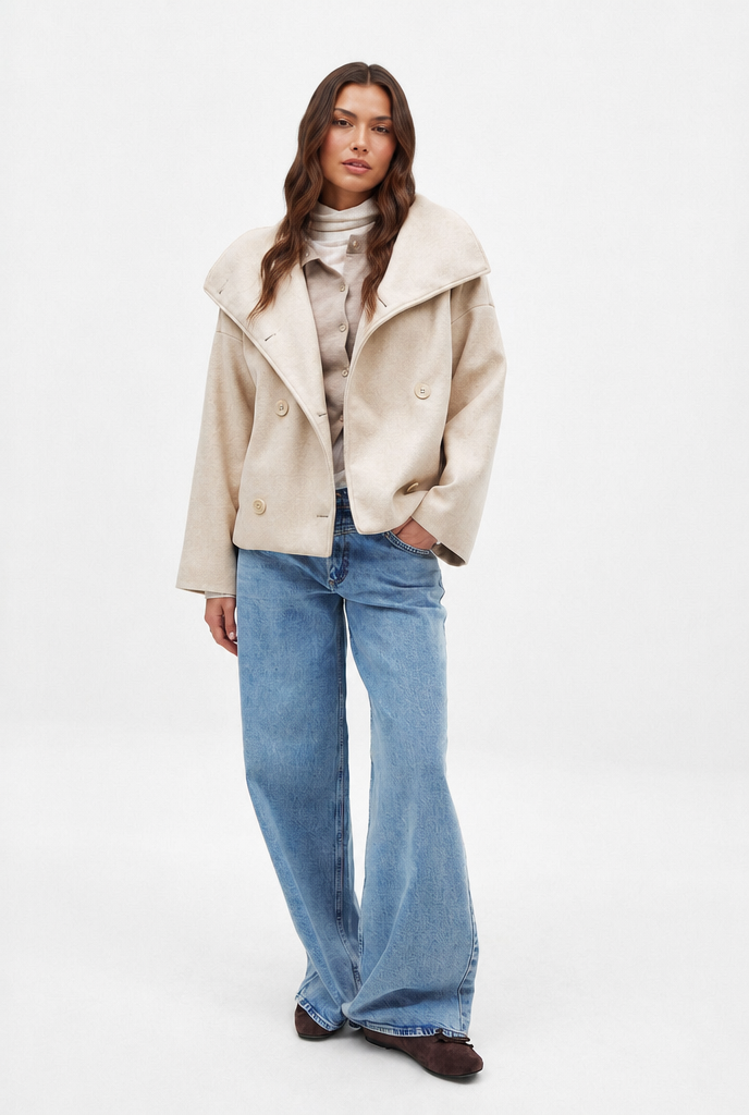 Oversized Cropped Wool Jacket