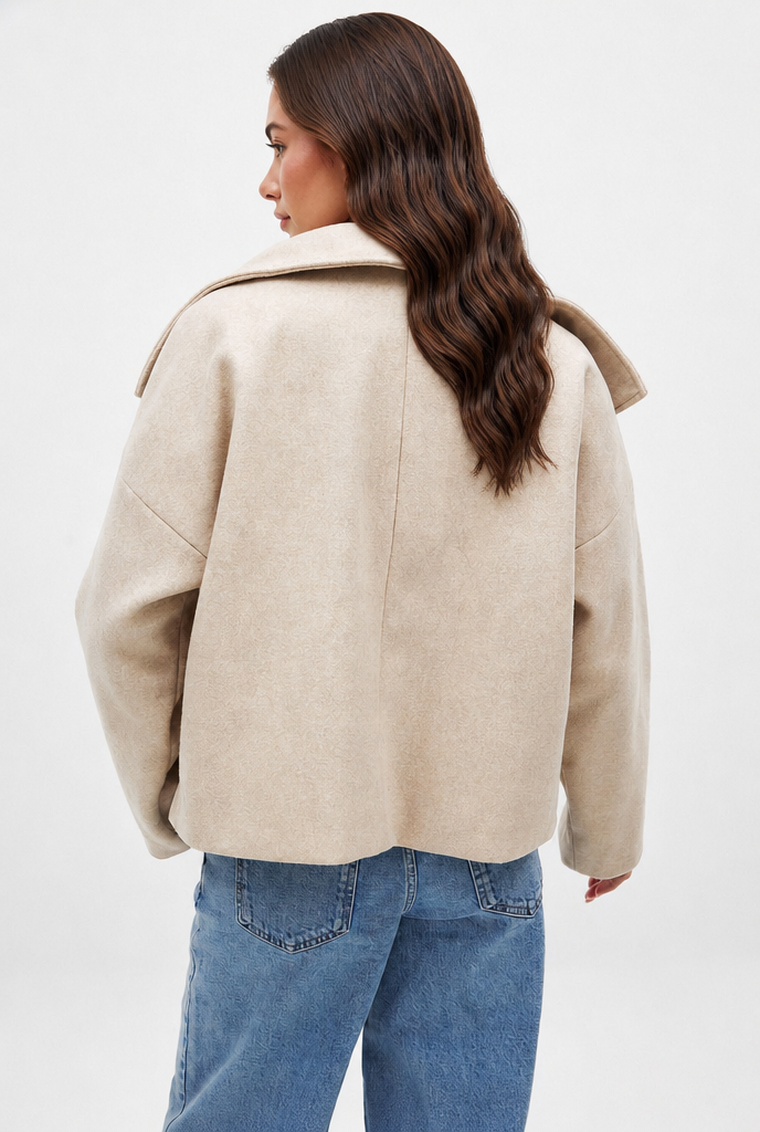 Oversized Cropped Wool Jacket