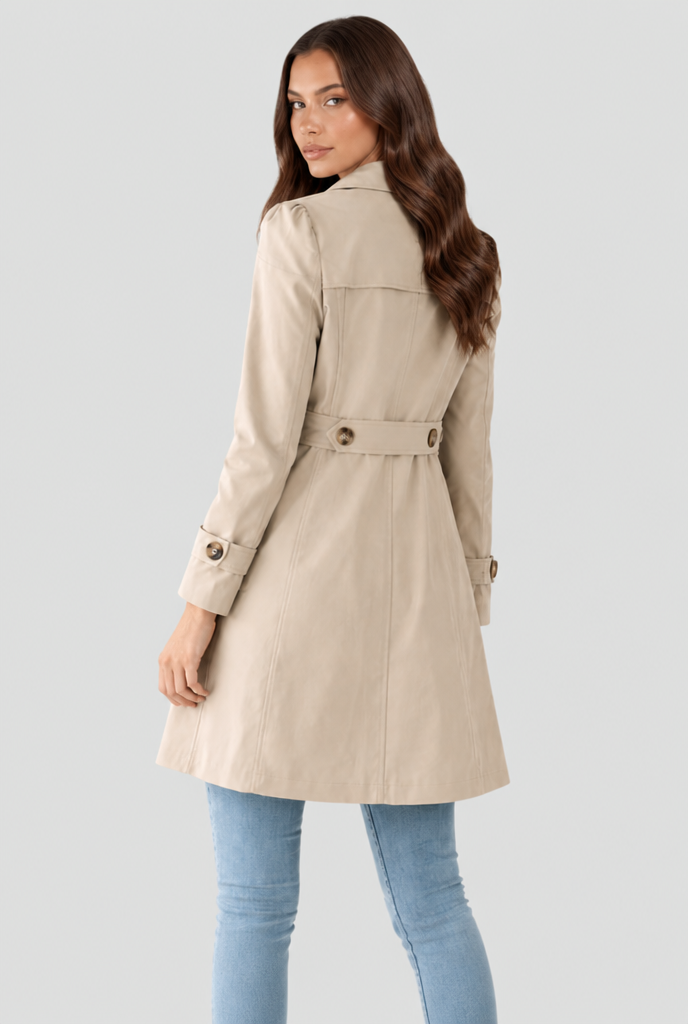 Cotton Buttoned Trench Coat