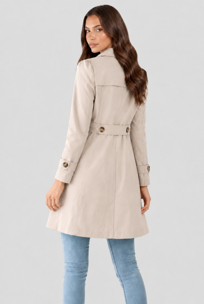 Cotton Buttoned Trench Coat