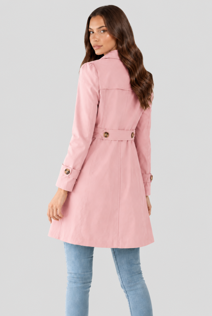Cotton Buttoned Trench Coat