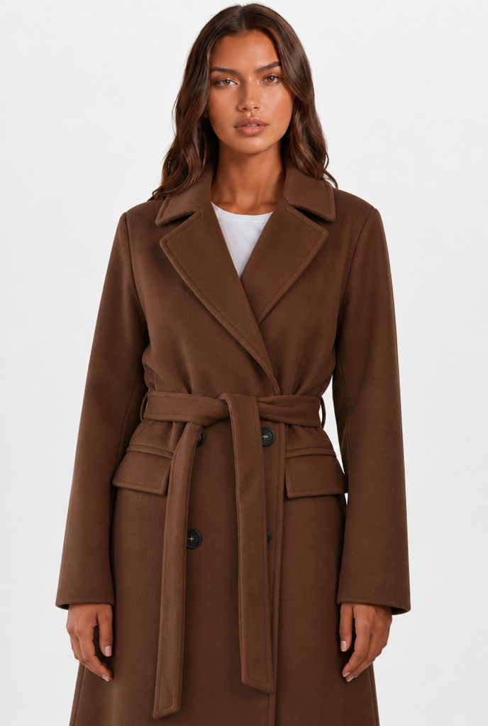 Breasted Long Wool Coat