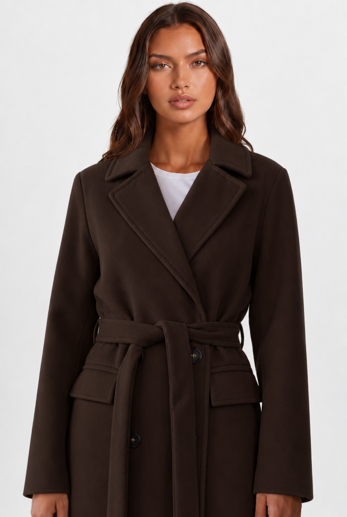 Breasted Long Wool Coat