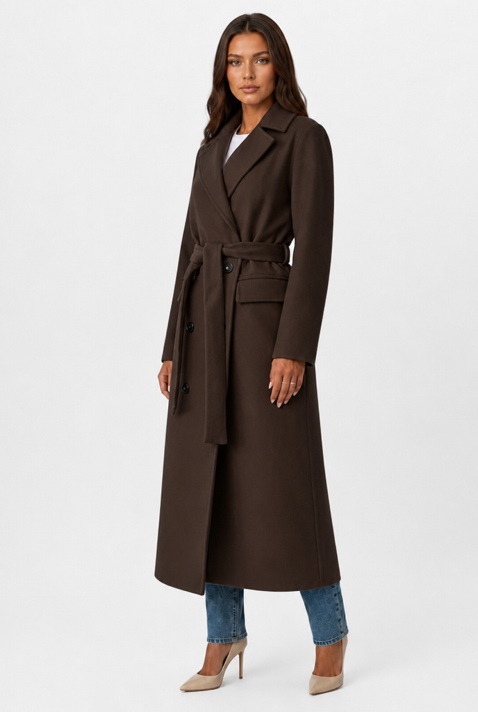 Breasted Long Wool Coat