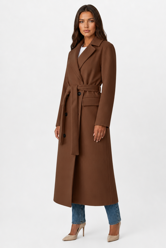 Breasted Long Wool Coat
