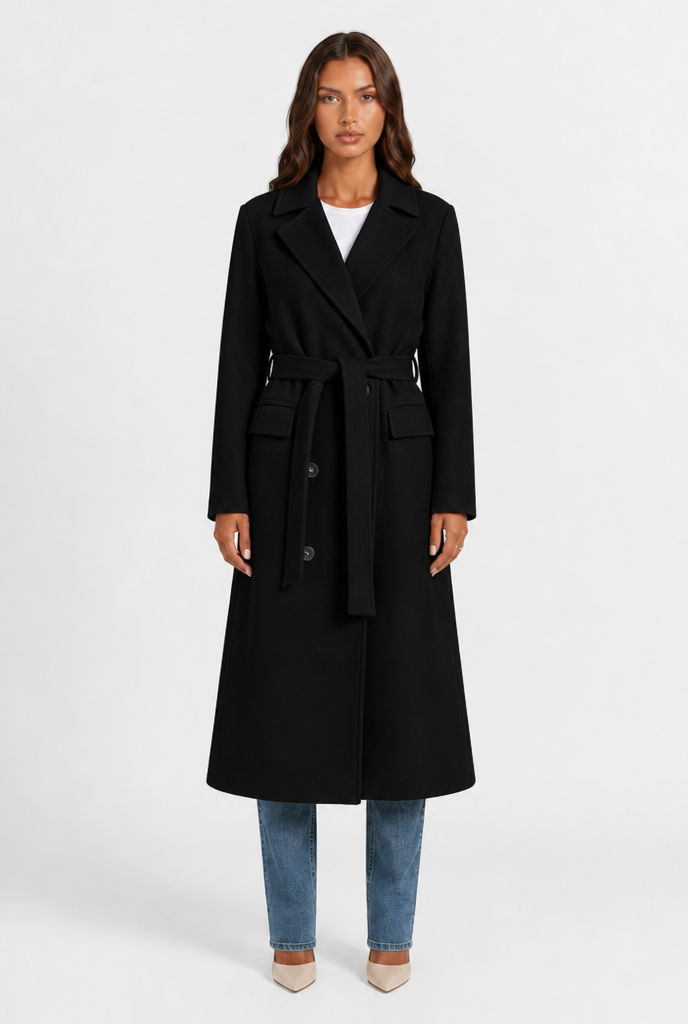 Breasted Long Wool Coat