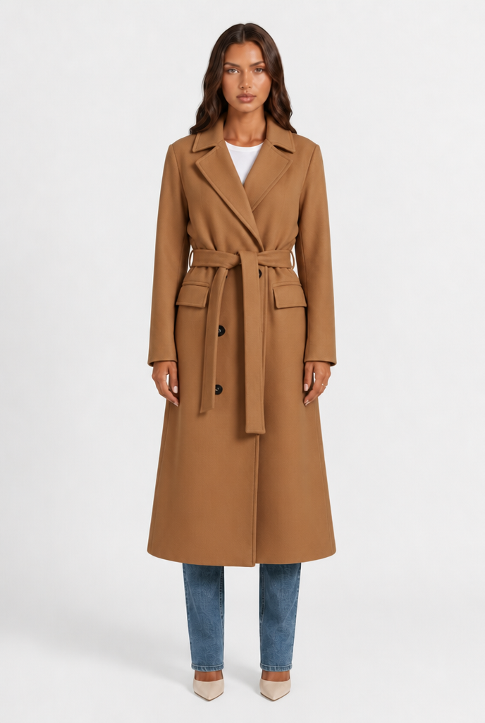 Breasted Long Wool Coat