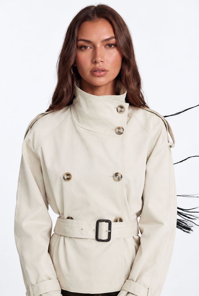 Belted Double-Breasted Trench Jacket