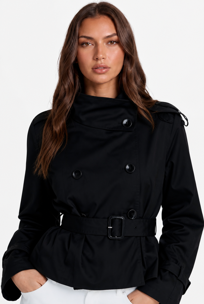 Belted Double-Breasted Trench Jacket
