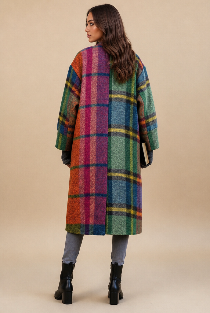 Oversized Plaid Wool Coat