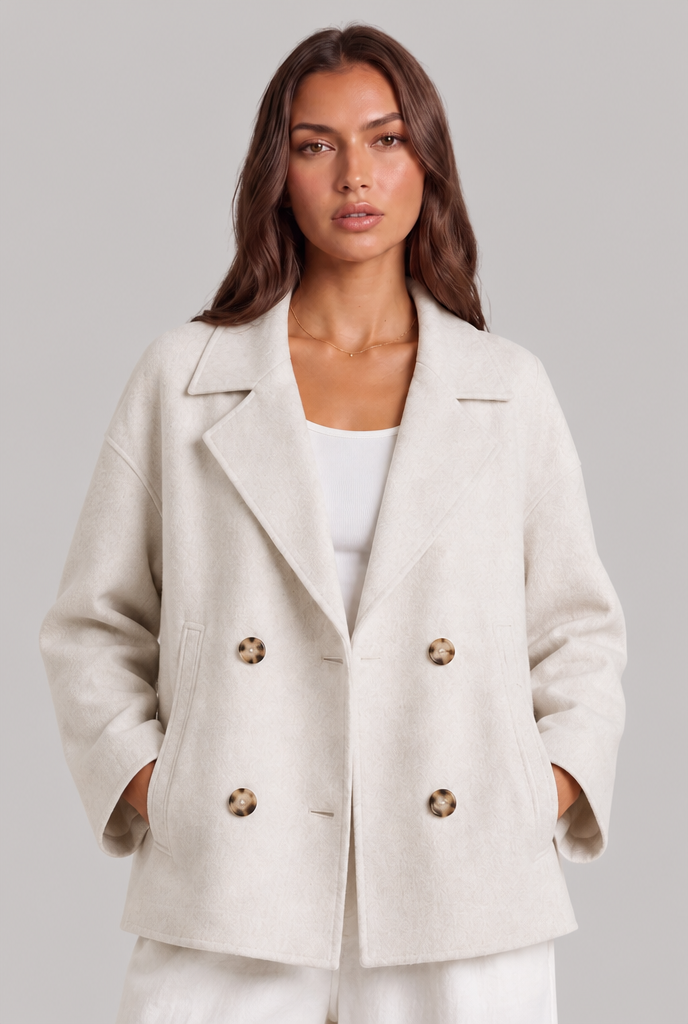 Cropped Wool Peacoat