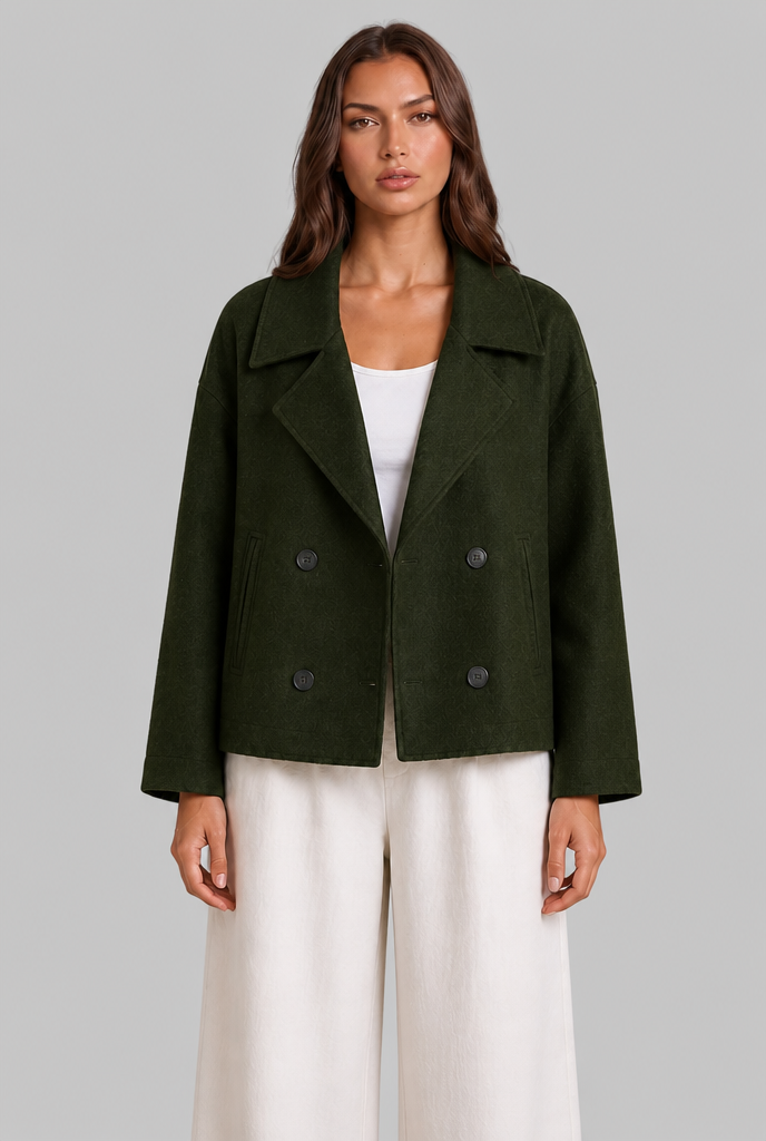 Cropped Wool Peacoat