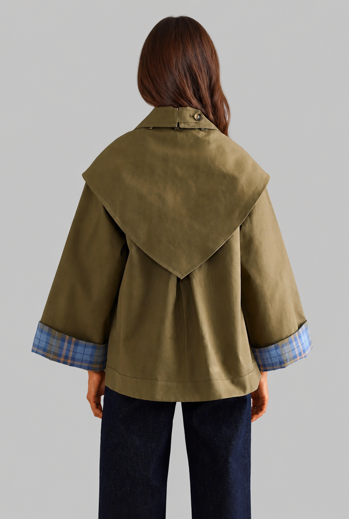 Reversible Plaid Trench Coat