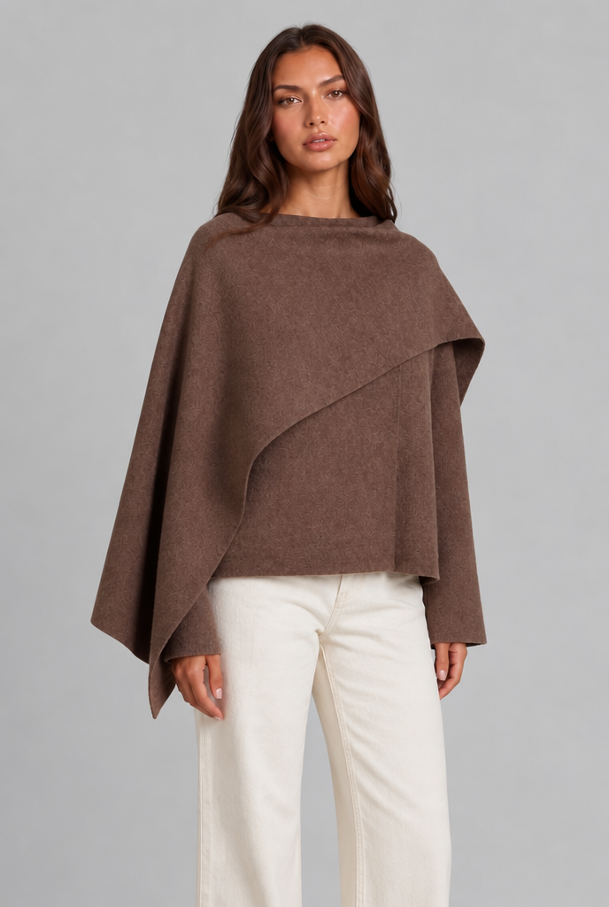 Draped Wool Cape Jacket