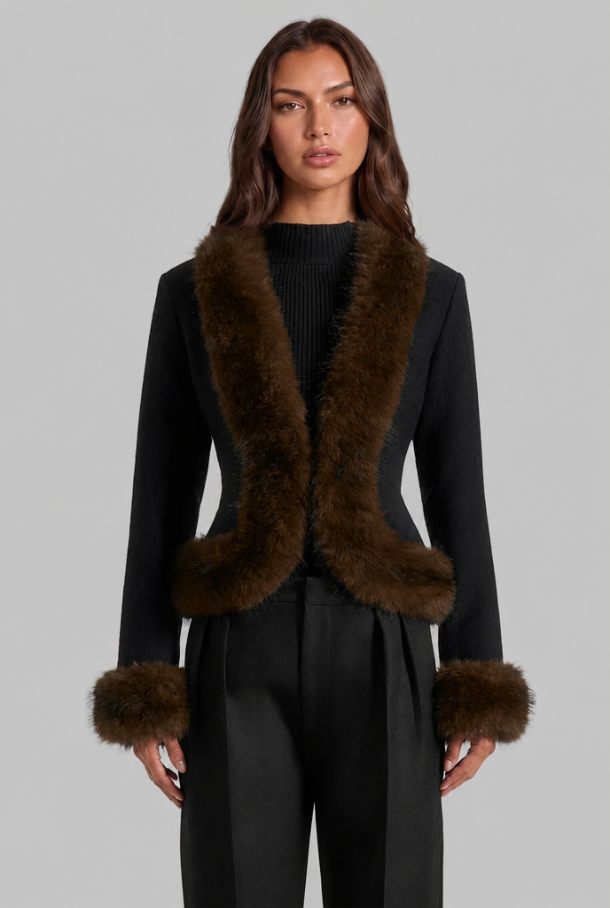 Faux Fur Trim Jacket