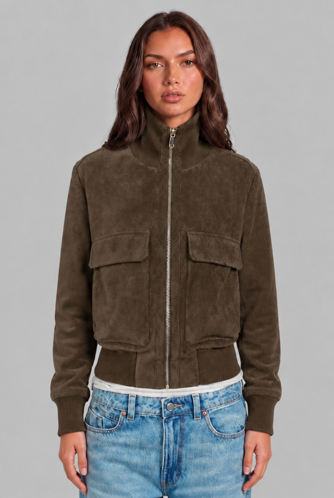 Suede Bomber Jacket