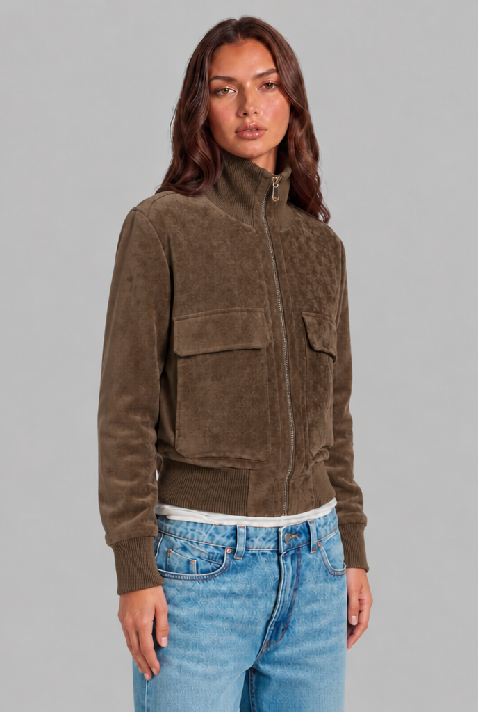 Suede Bomber Jacket