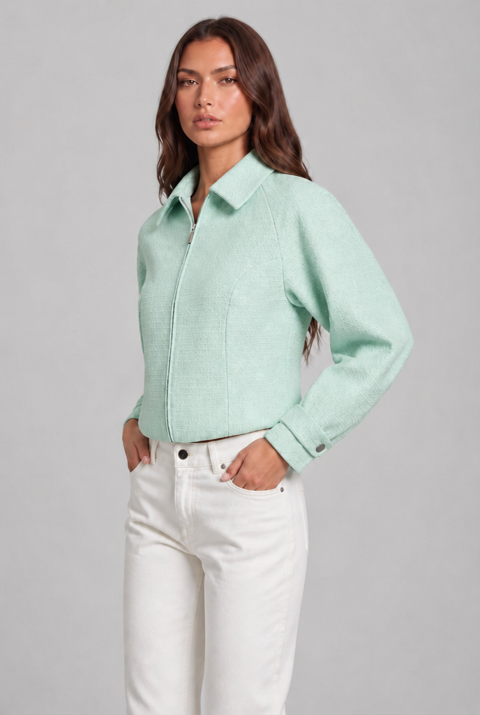 Cropped Textured Jacket