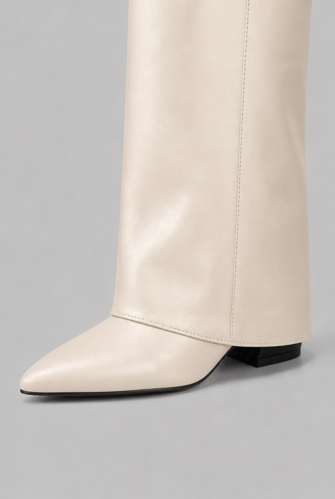 Knee-High Boots with Gold Buckle