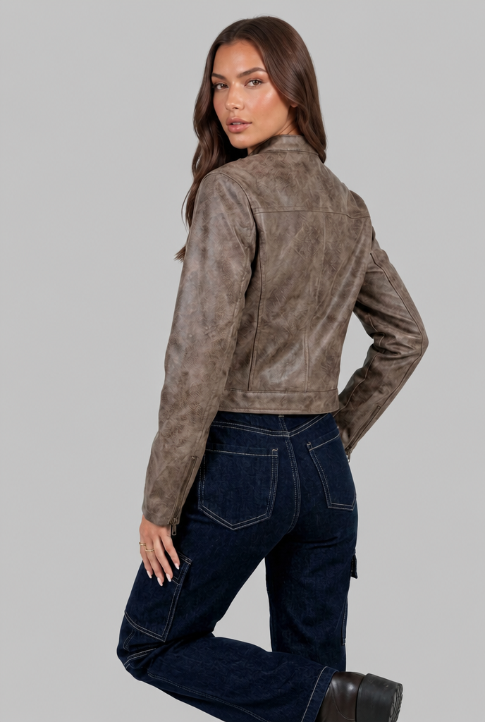 Cropped Leather Jacket