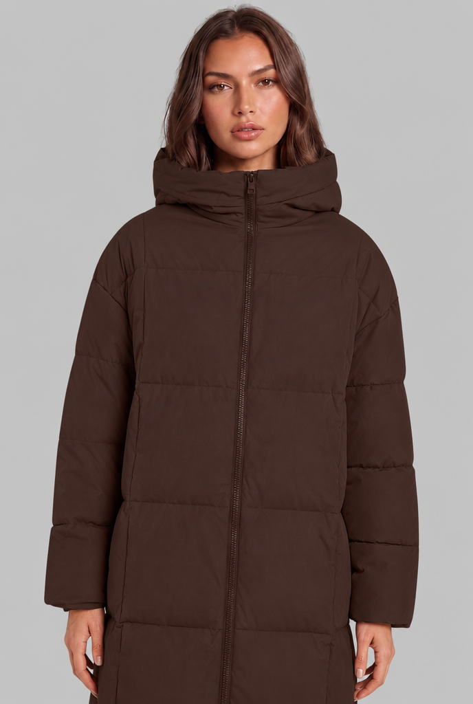Long Hooded Puffer Coat