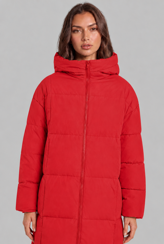 Long Hooded Puffer Coat