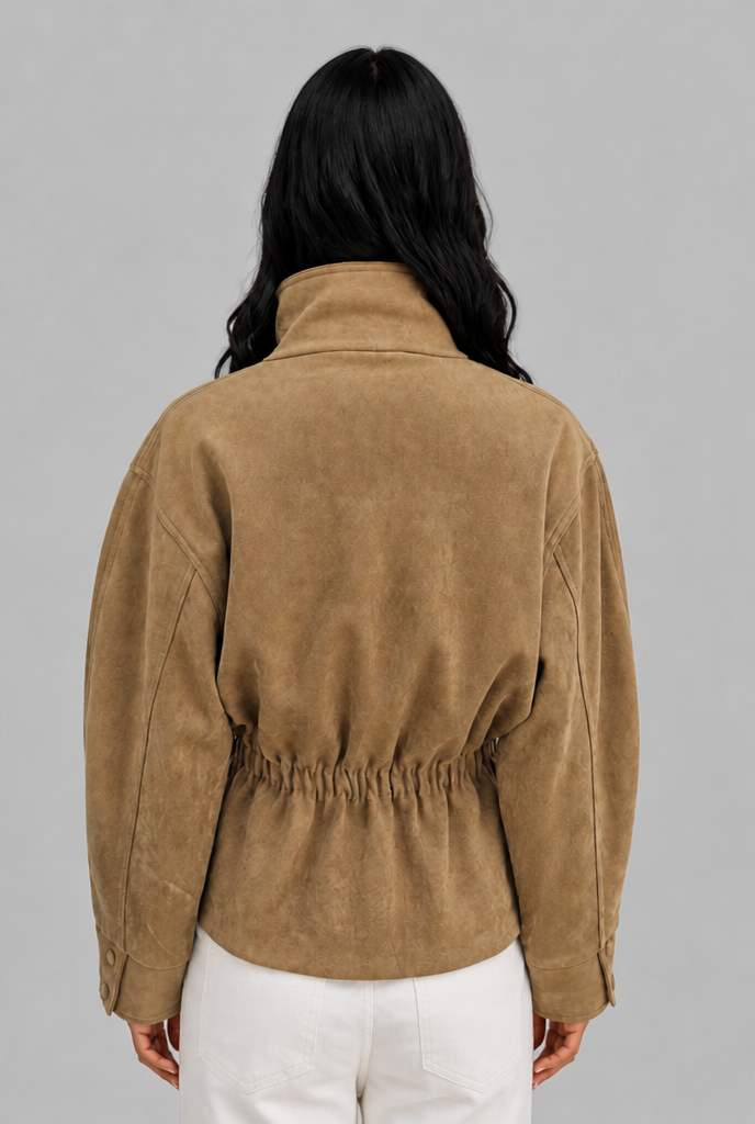 Belted Faux Suede Jacket