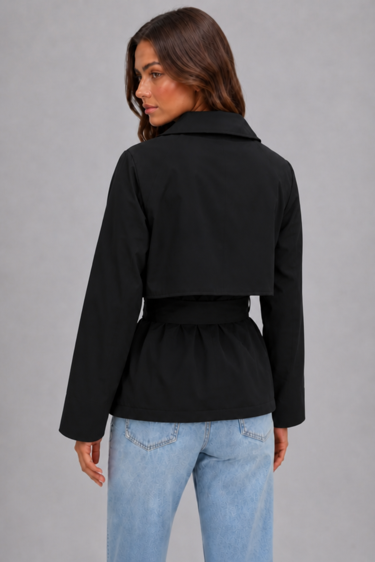 Cropped Belted Short Jacket