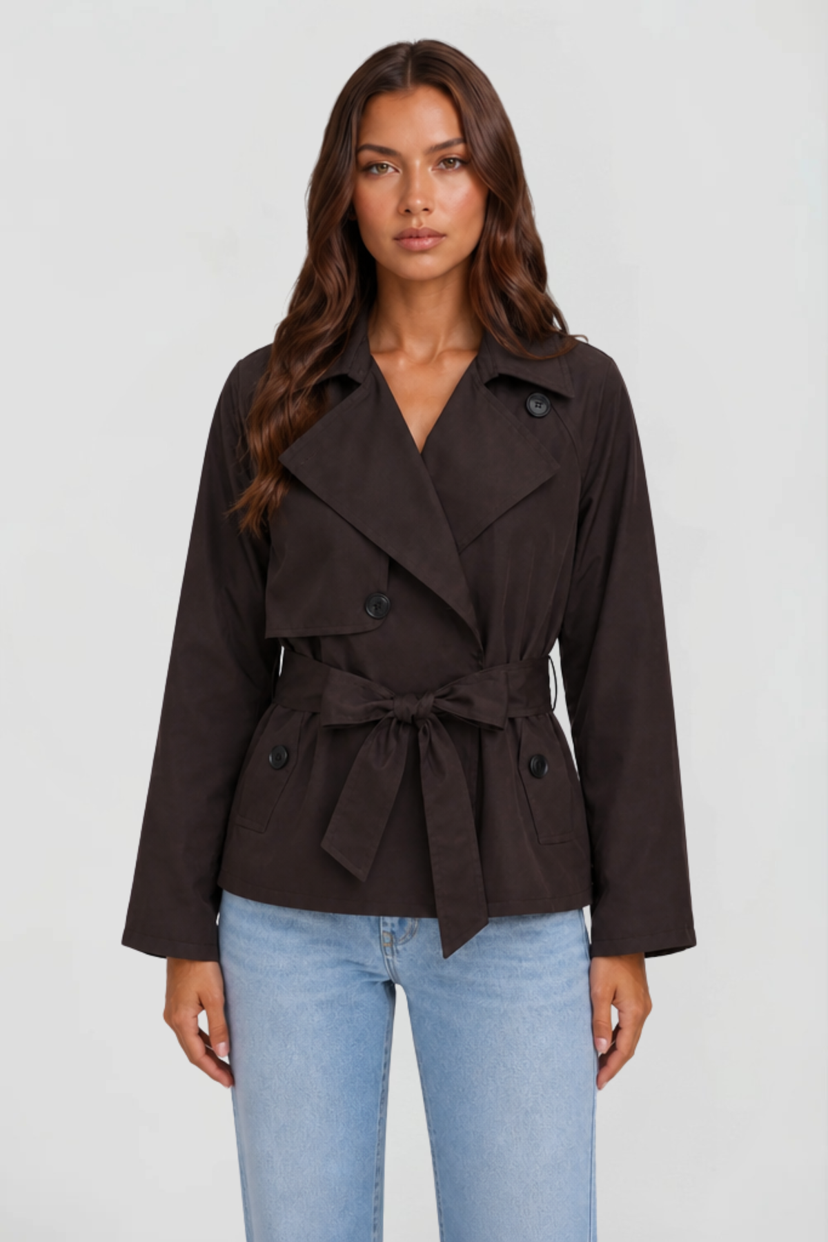 Cropped Belted Short Jacket
