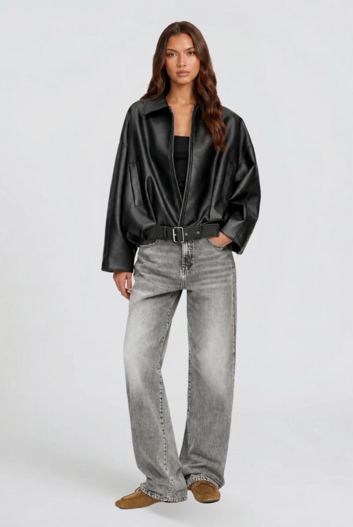Oversized Leather Jacket
