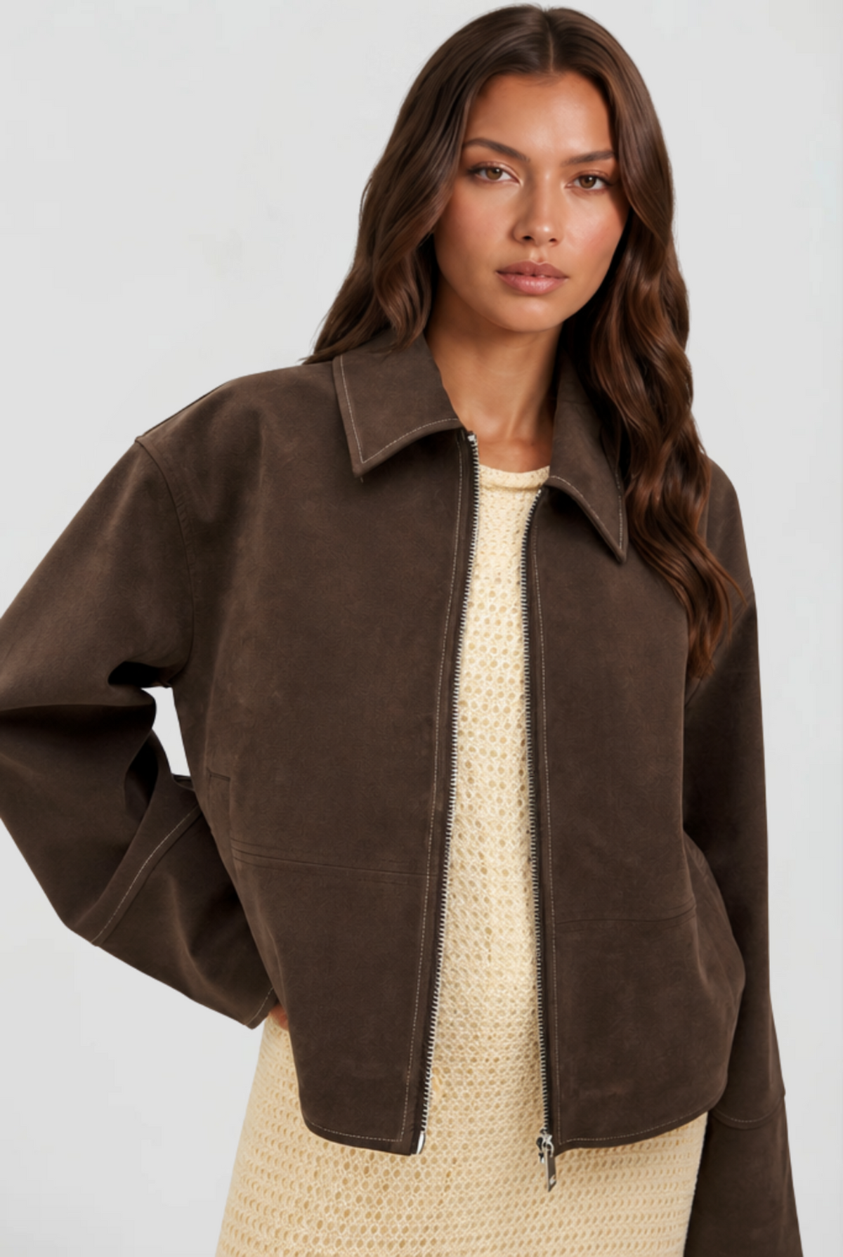 Cropped Suede Jacket