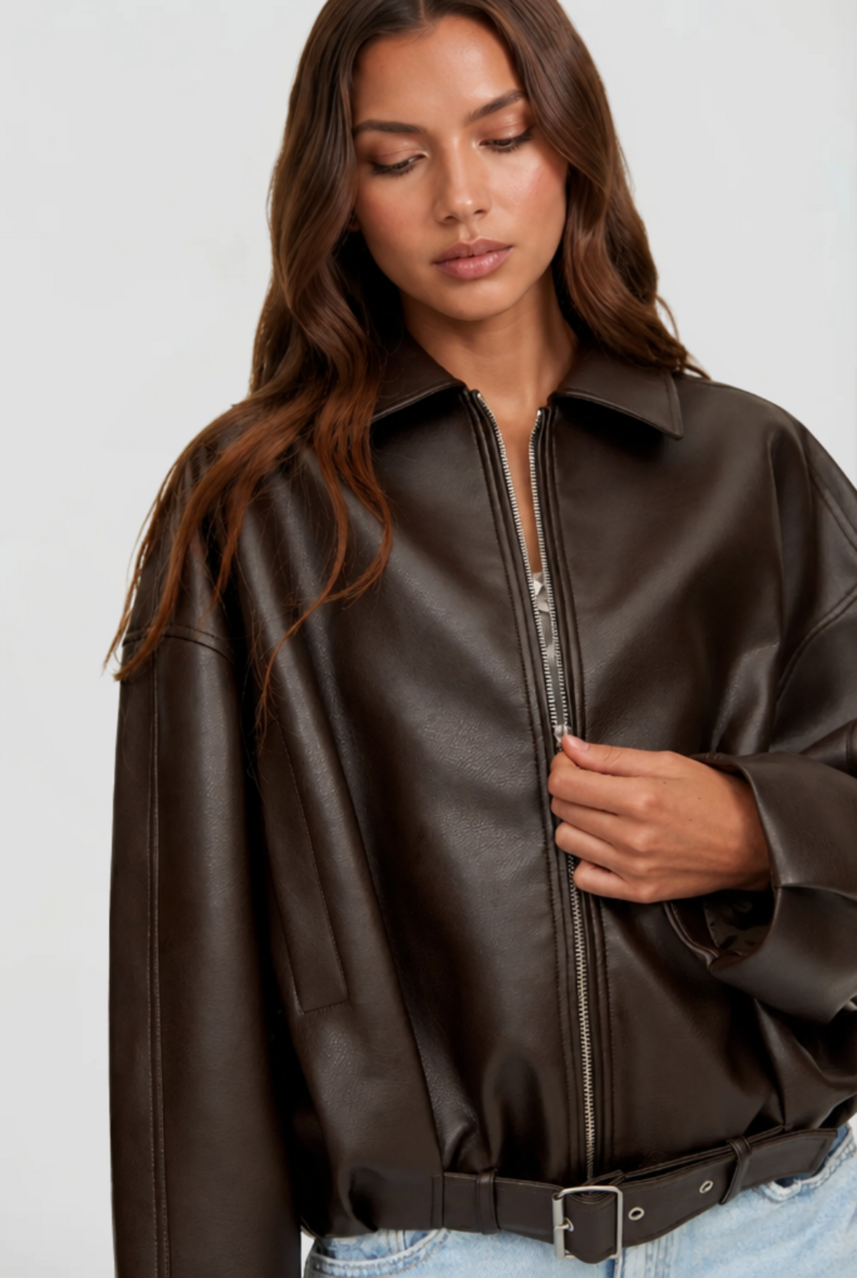 Oversized Leather Jacket