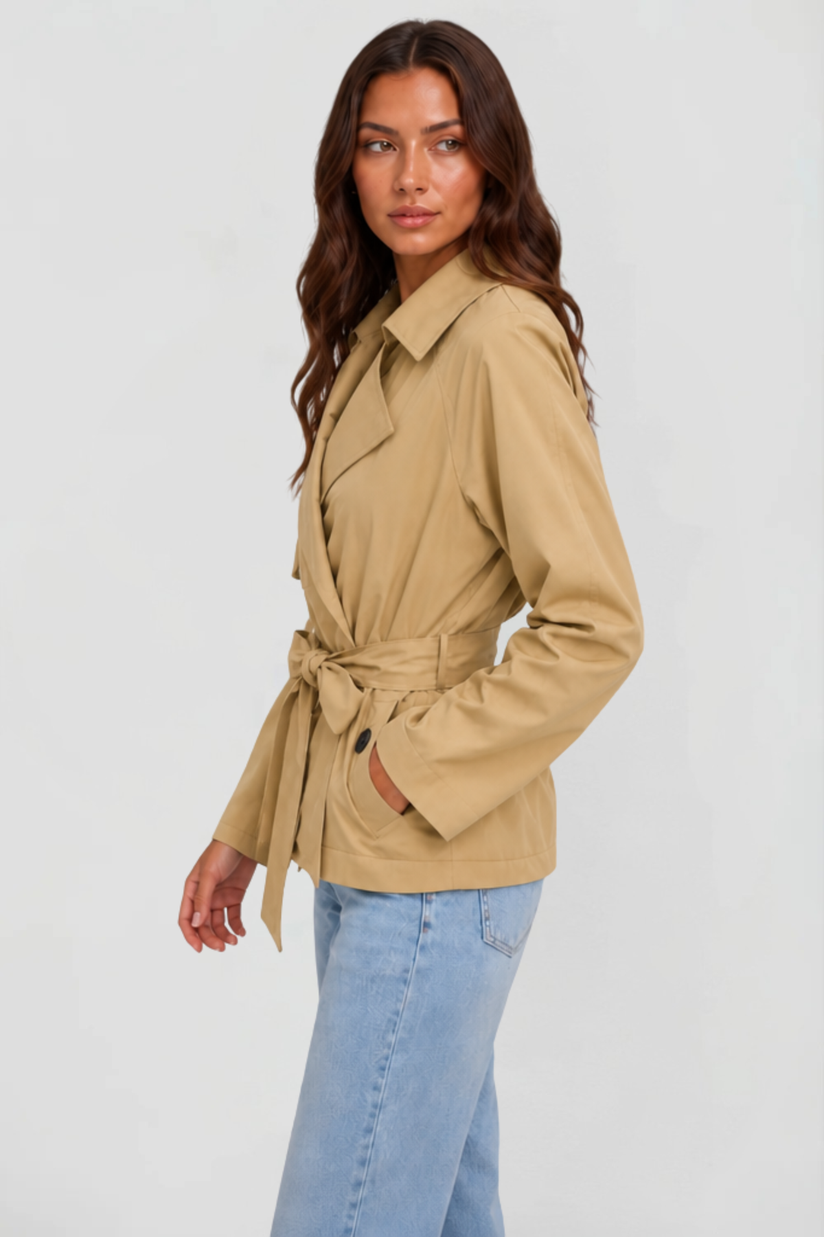 Cropped Belted Short Jacket