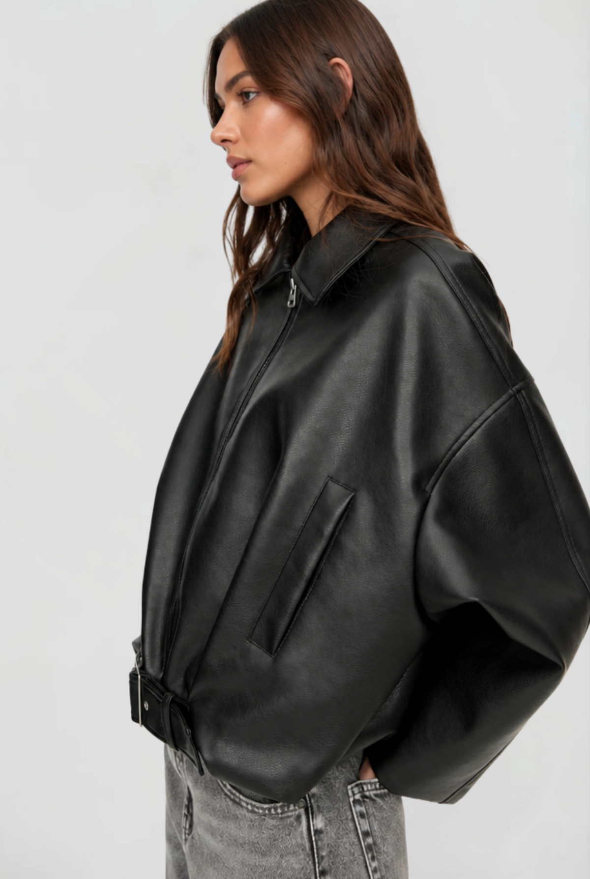 Oversized Leather Jacket