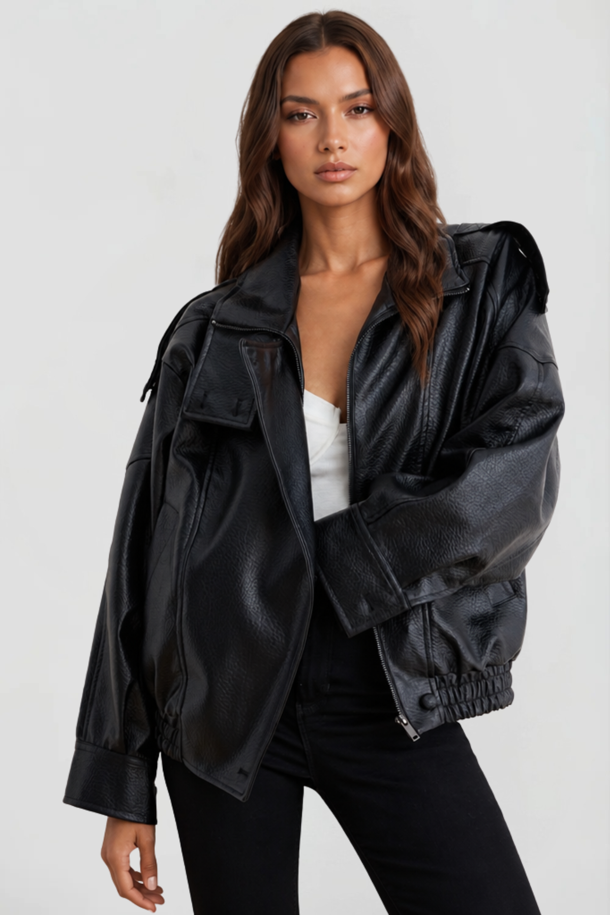 Oversized Leather Jacket
